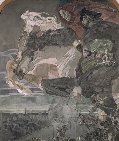 La fuga di Faust e Mefistofele, 1896 da Mikhail Aleksandrovich Vrubel